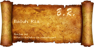 Baluh Ria névjegykártya